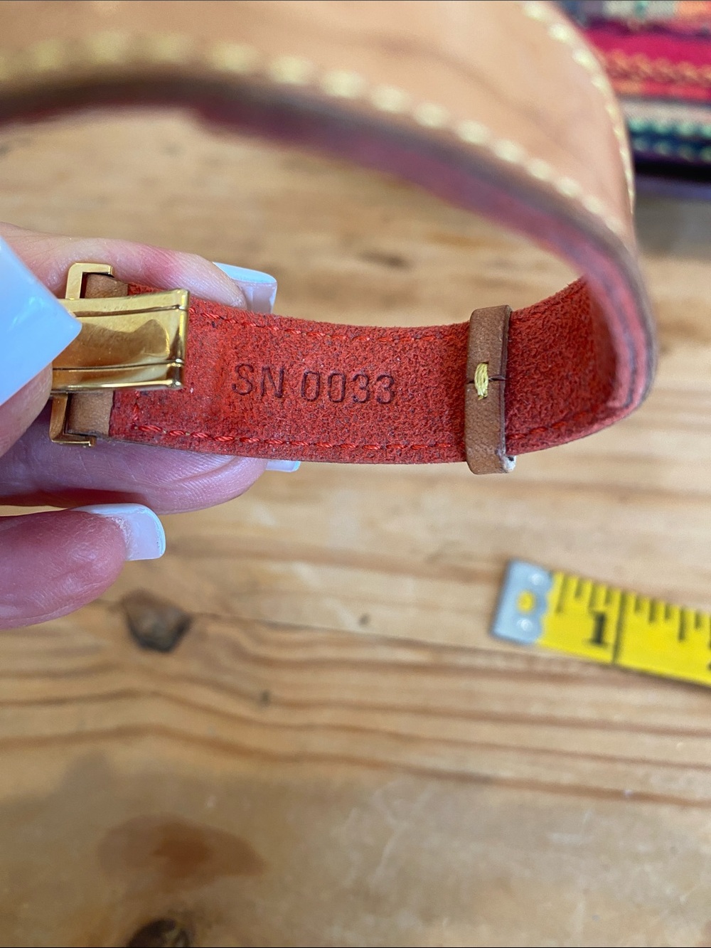 Louis Vuitton Wish bracelet with Red Suede Interior and Gold Hardware - Picture 3 of 6
